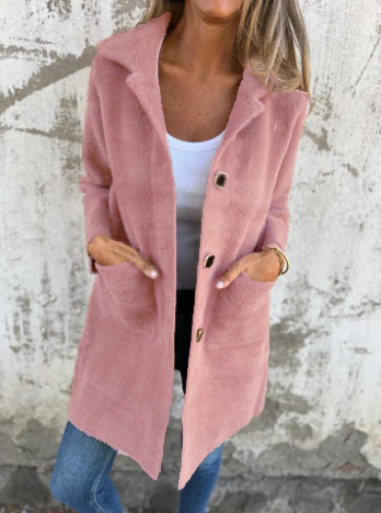 Sleek Single-Breasted Polo Collar Coat