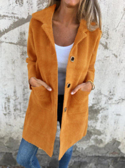 Sleek Single-Breasted Polo Collar Coat