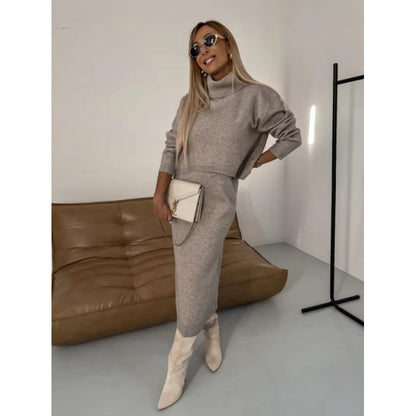 Elegant Two-Piece Knitwear Ensemble