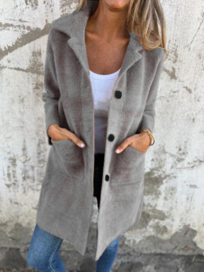 Sleek Single-Breasted Polo Collar Coat