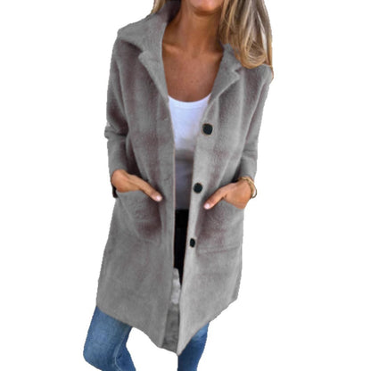 Sleek Single-Breasted Polo Collar Coat