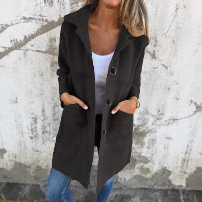 Sleek Single-Breasted Polo Collar Coat