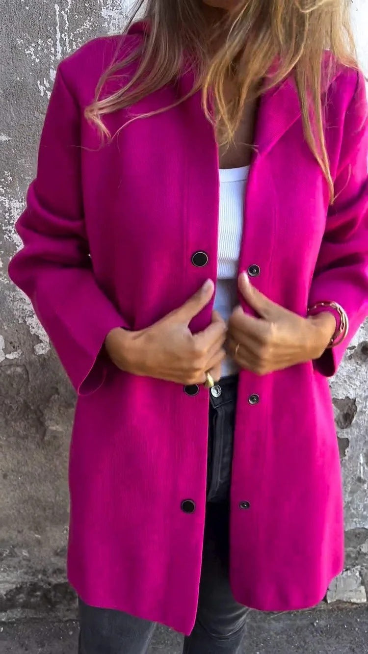 Casual Hooded Loose-Fit Solid Color Cardigan Jacket for Women