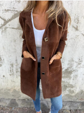 Sleek Single-Breasted Polo Collar Coat
