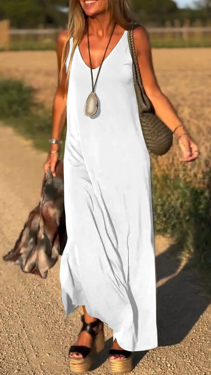 Elegant V-Neck Spaghetti Strap Dress