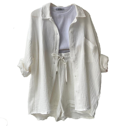Chambray Shirt & Shorts Set