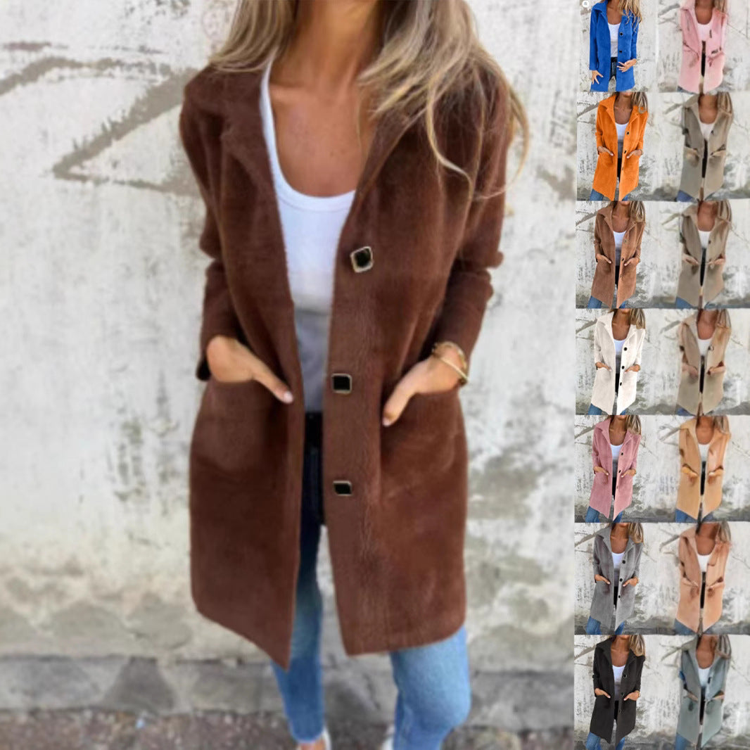 Sleek Single-Breasted Polo Collar Coat