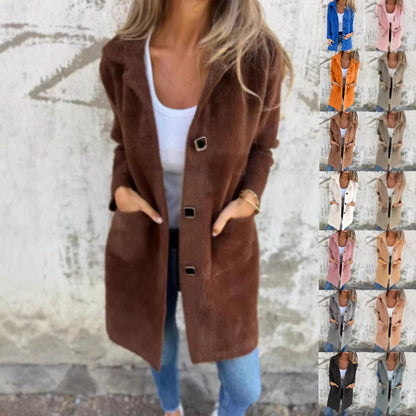 Sleek Single-Breasted Polo Collar Coat