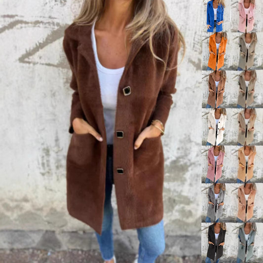 Sleek Single-Breasted Polo Collar Coat