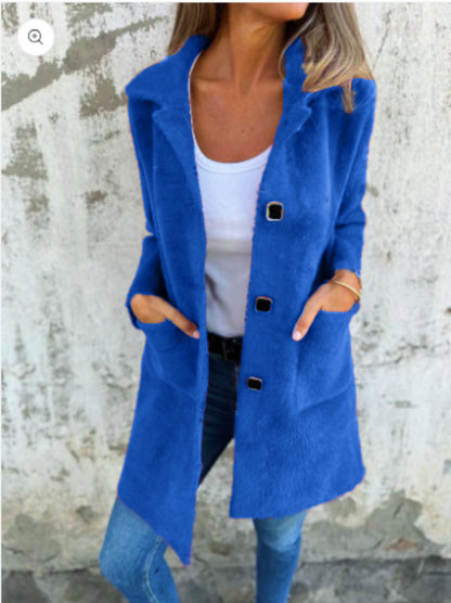 Sleek Single-Breasted Polo Collar Coat