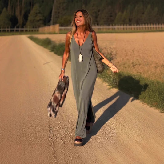 Elegant V-Neck Spaghetti Strap Dress