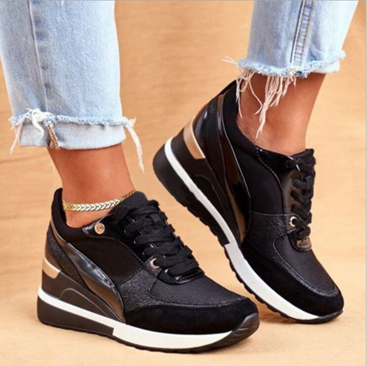 Chic & Comfy: Sequin Colorblock Casual Sneakers